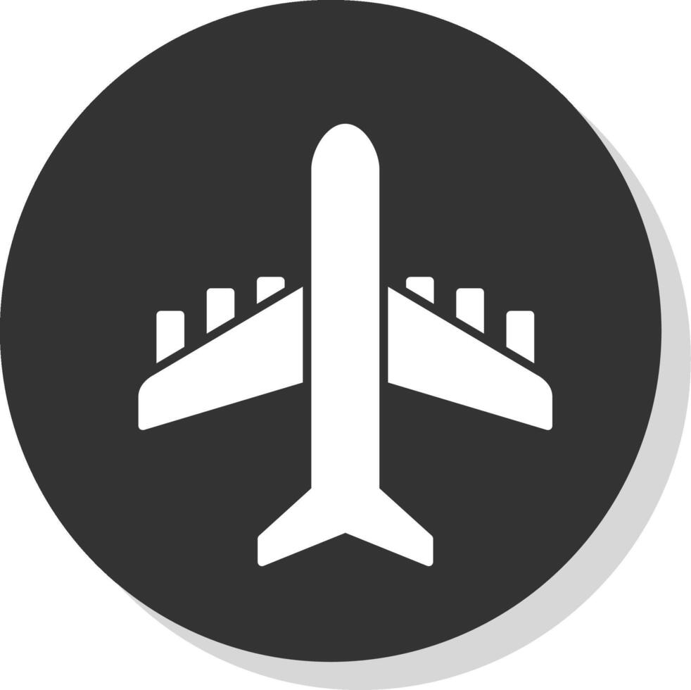 avion glyphe gris cercle icône vecteur