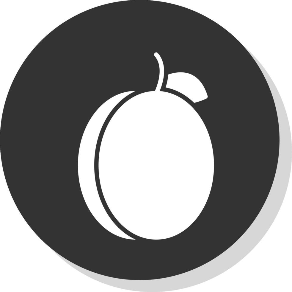 prune glyphe gris cercle icône vecteur