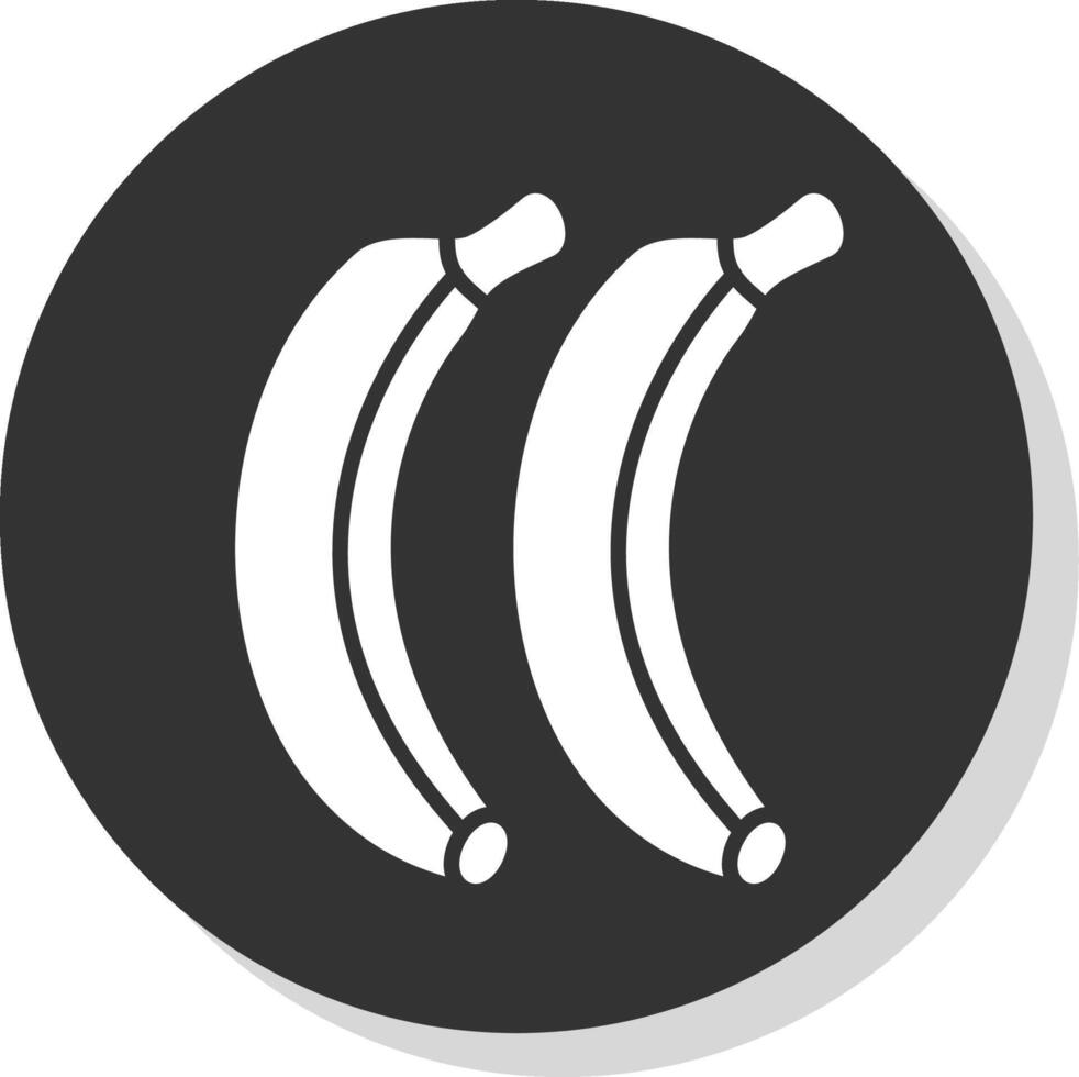bananes glyphe gris cercle icône vecteur