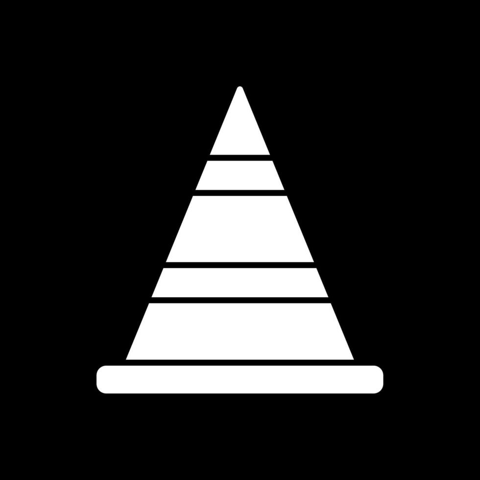 icône inversée de glyphe de cône vecteur