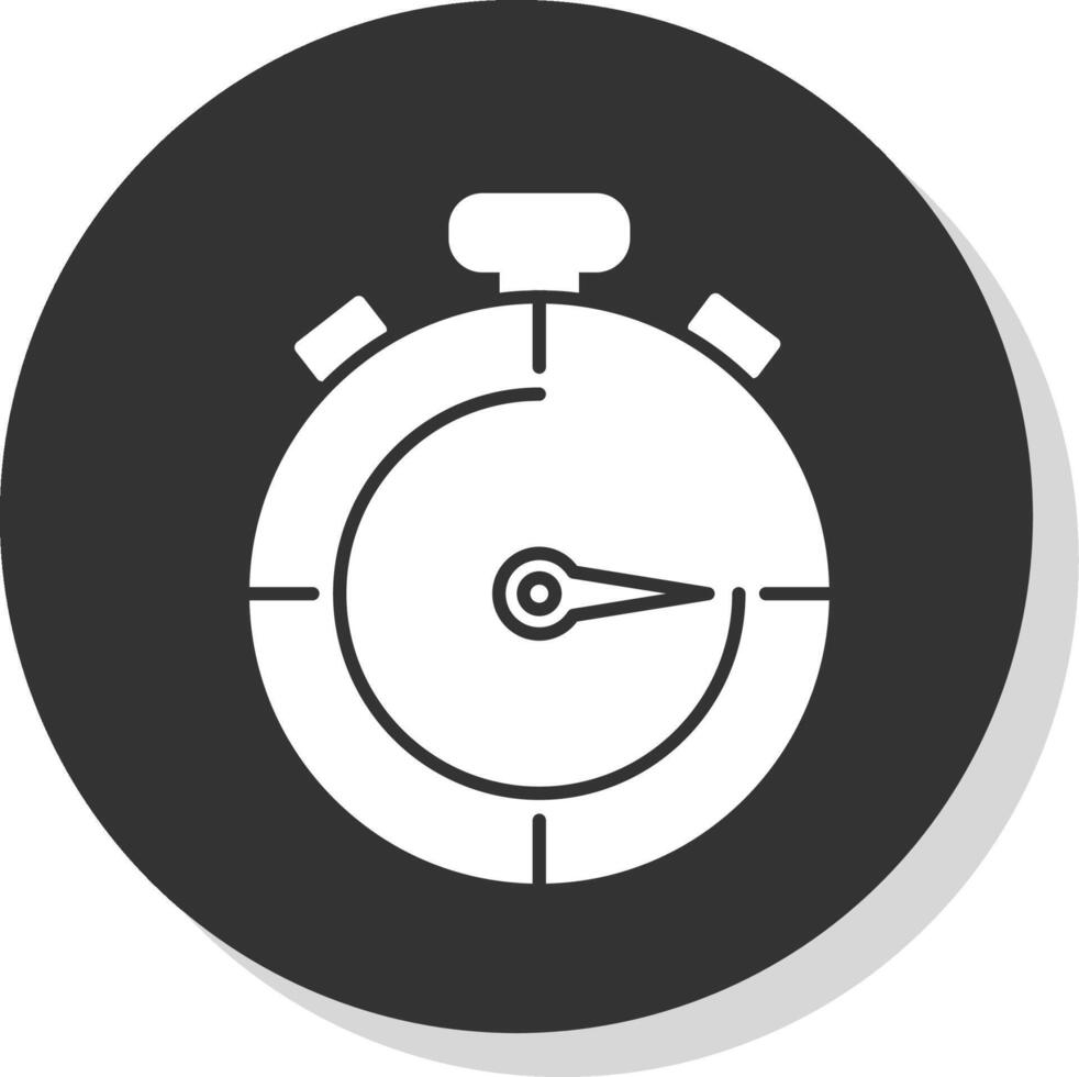 chronomètre glyphe gris cercle icône vecteur