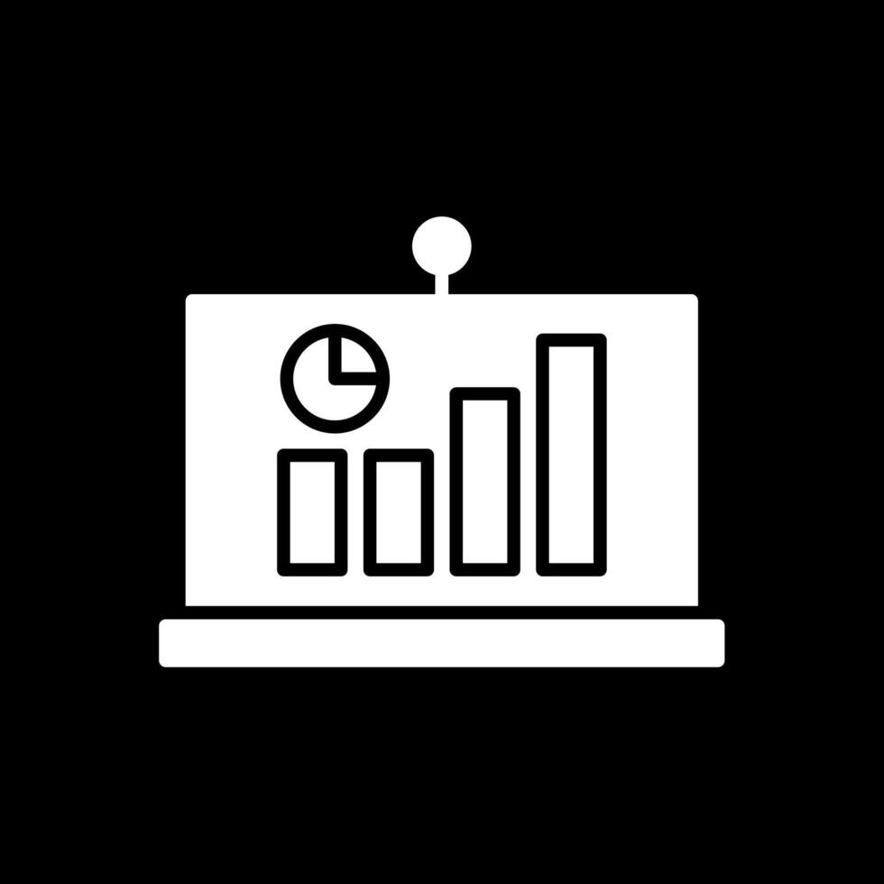 Statistiques glyphe inversé icône vecteur