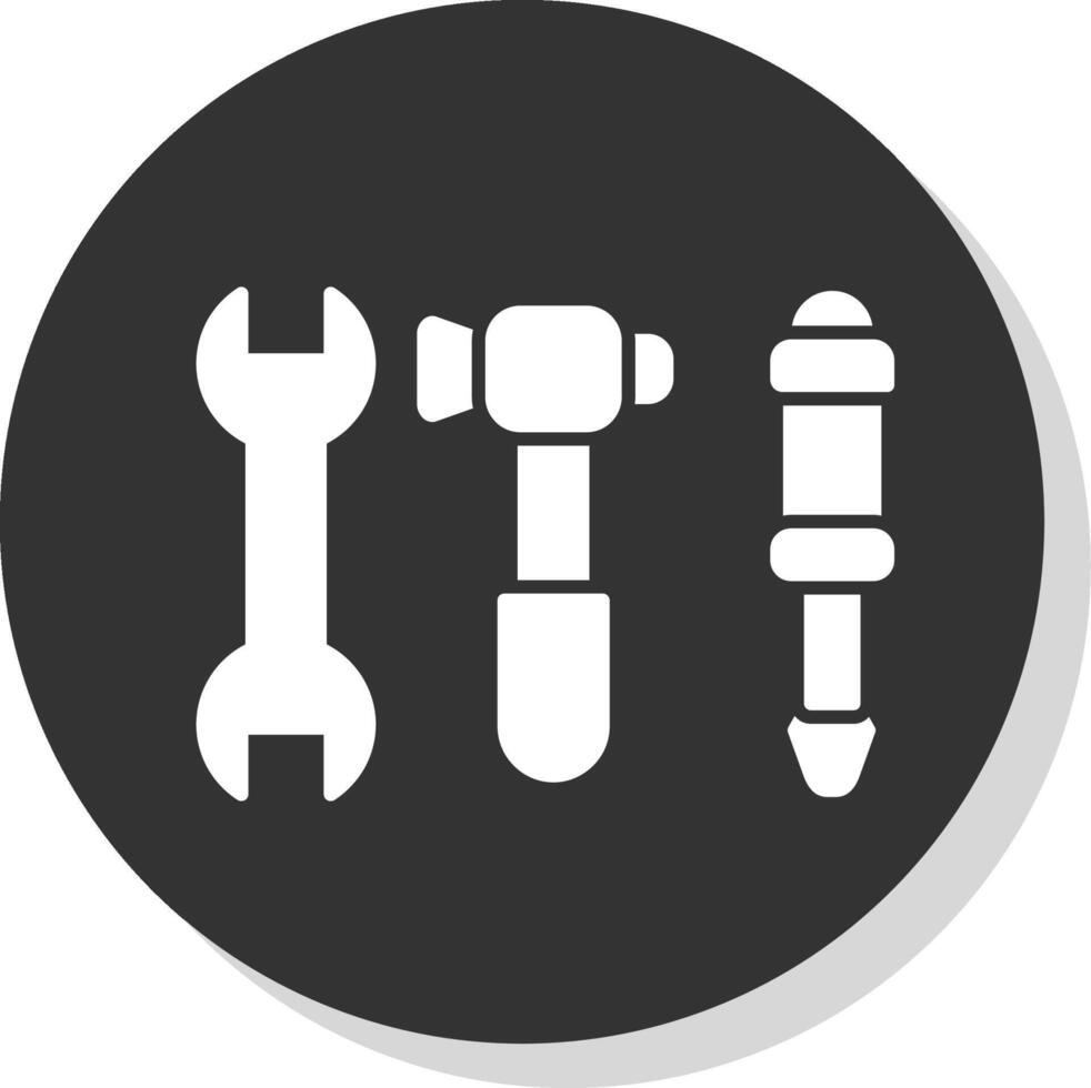 outils glyphe gris cercle icône vecteur