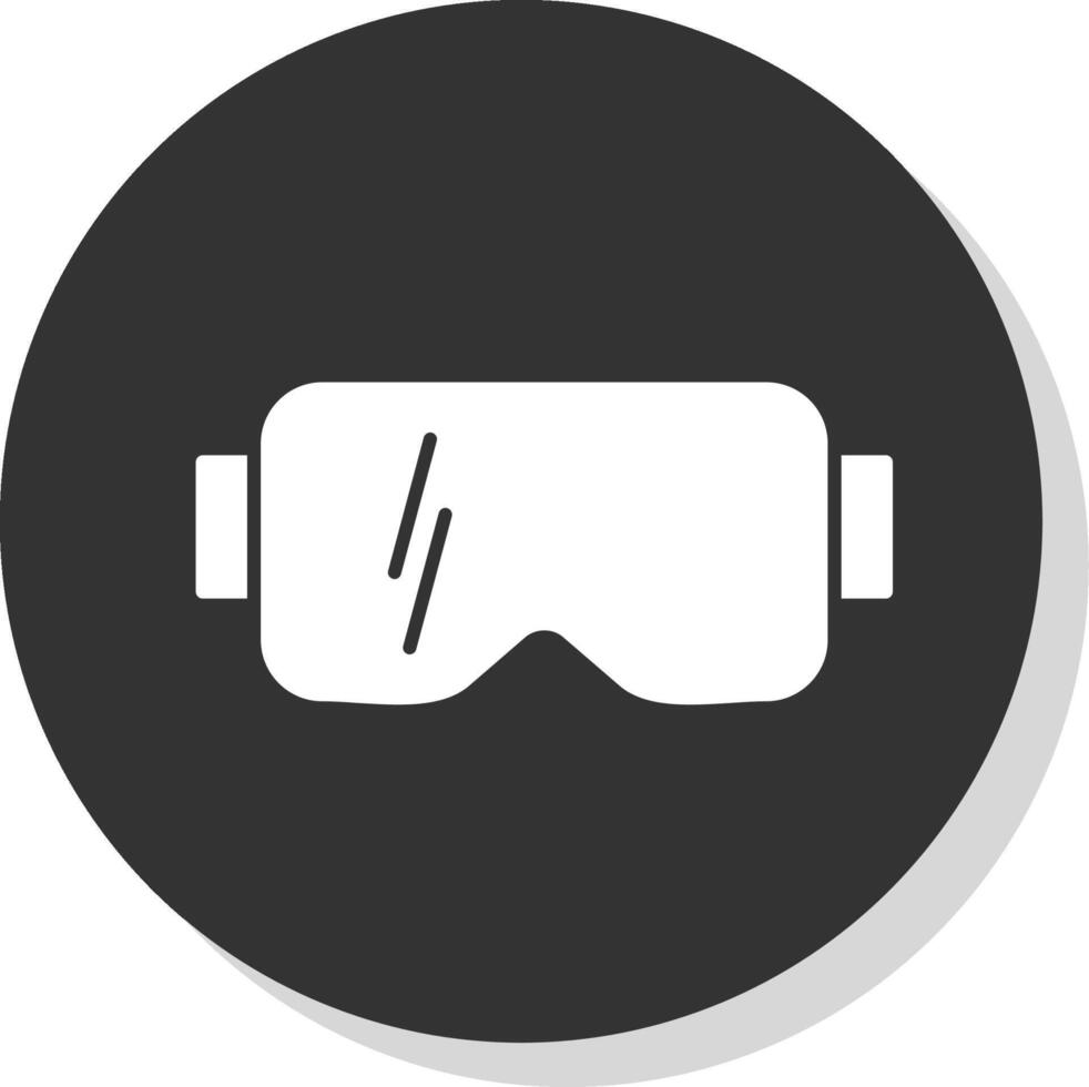 vr des lunettes glyphe gris cercle icône vecteur