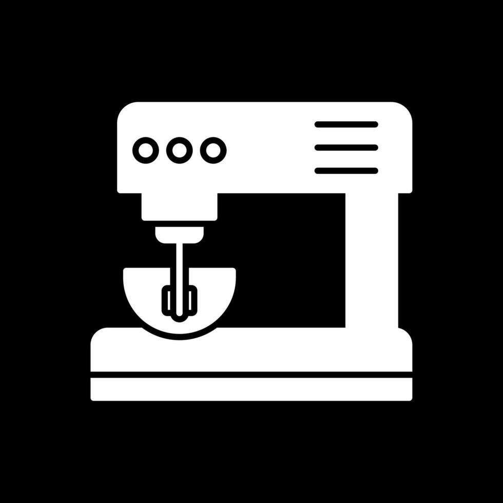électrique mixer glyphe inversé icône vecteur