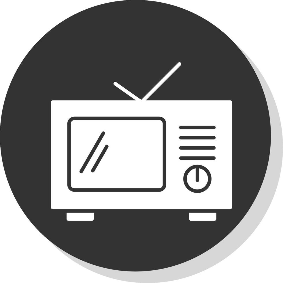 télévision glyphe gris cercle icône vecteur