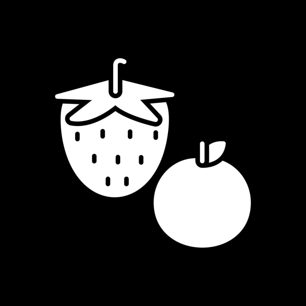 fruit glyphe inversé icône vecteur