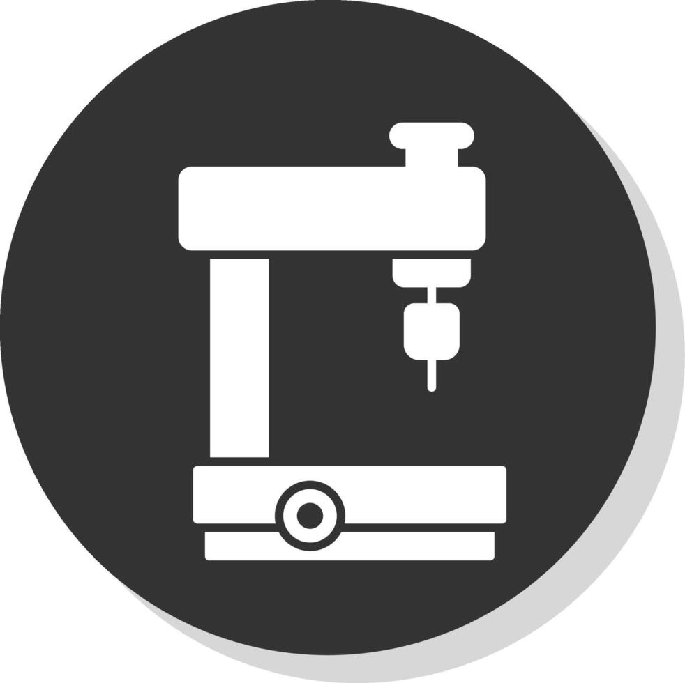 fraisage machine glyphe gris cercle icône vecteur