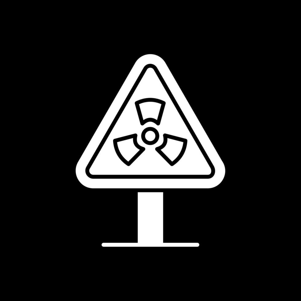 icône inversée de glyphe de zone de rayonnement vecteur