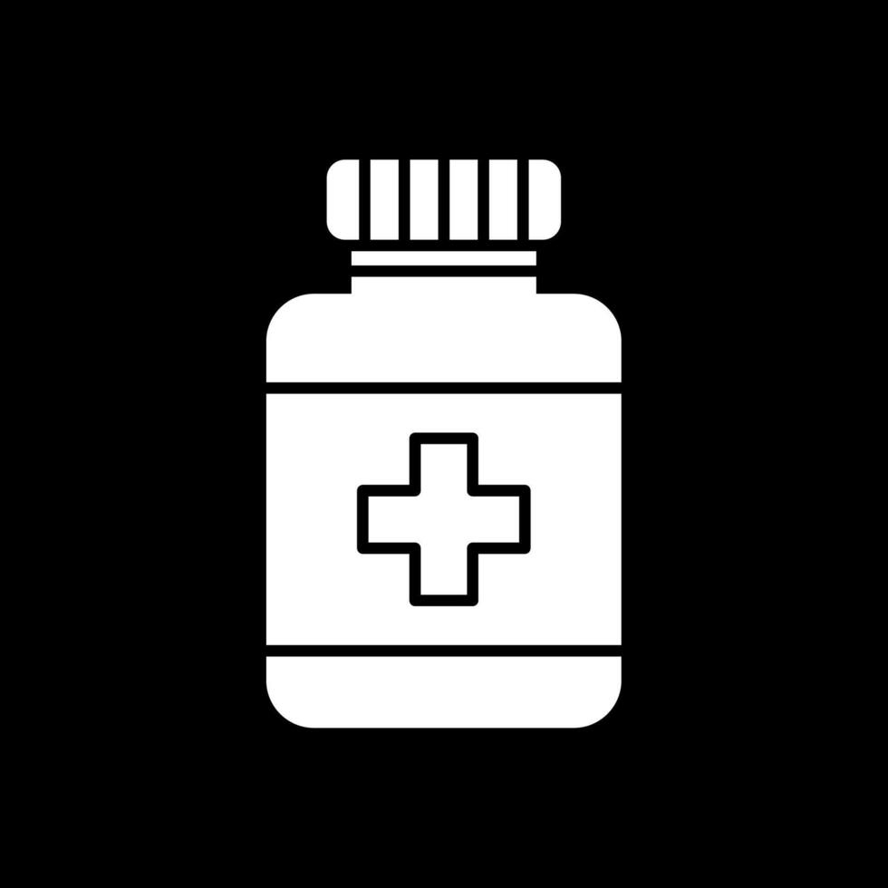 icône inversée de glyphe de bouteille de médicament vecteur