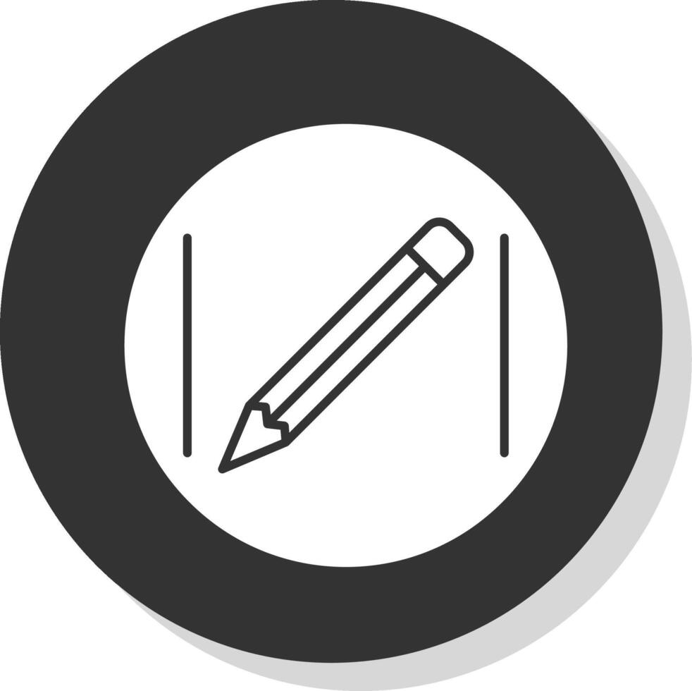 crayon glyphe gris cercle icône vecteur