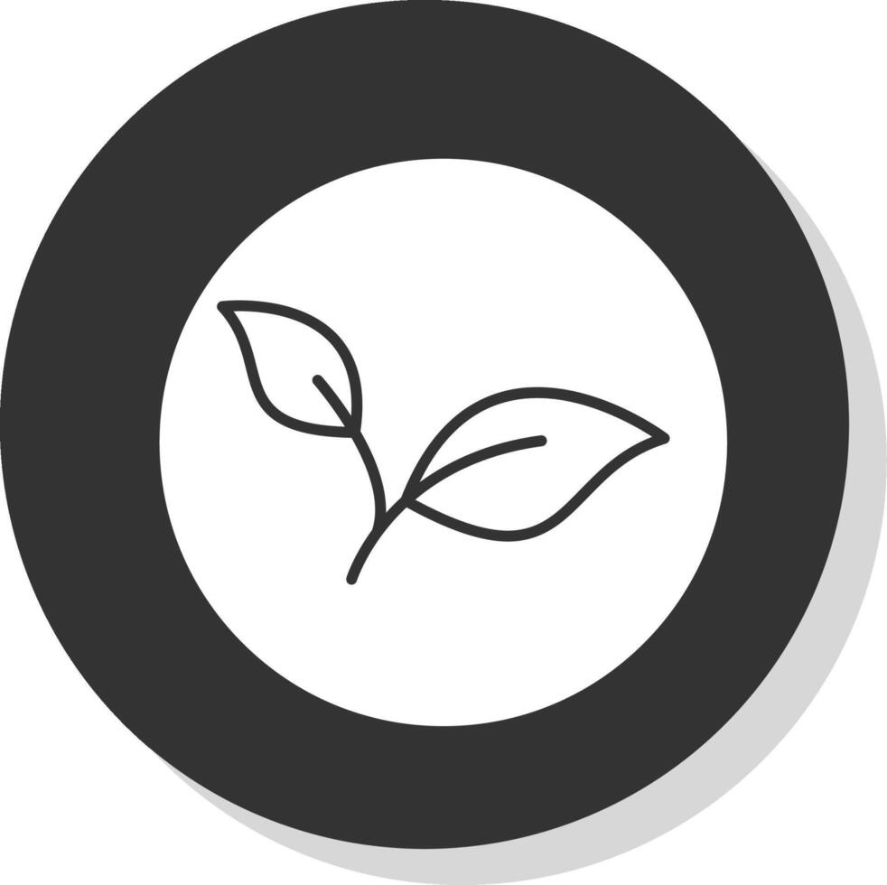 feuilles glyphe gris cercle icône vecteur
