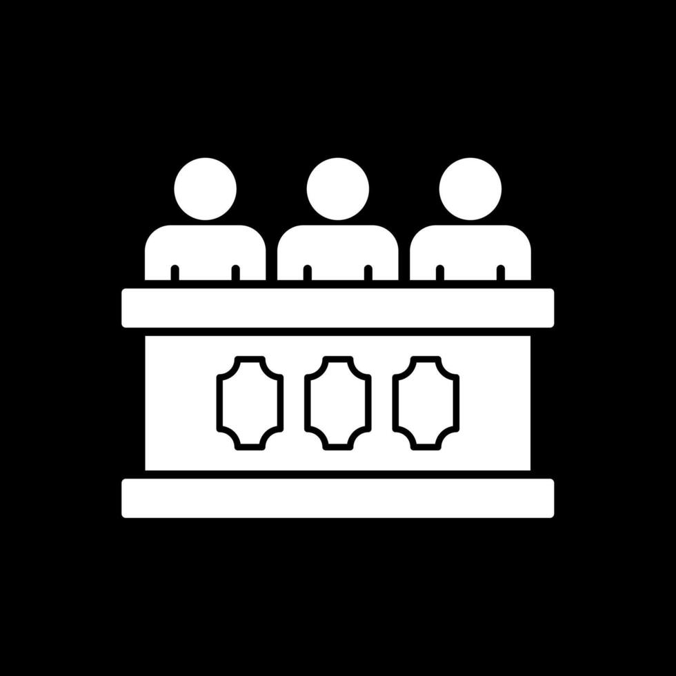 panel de juges glyphe icône inversée vecteur