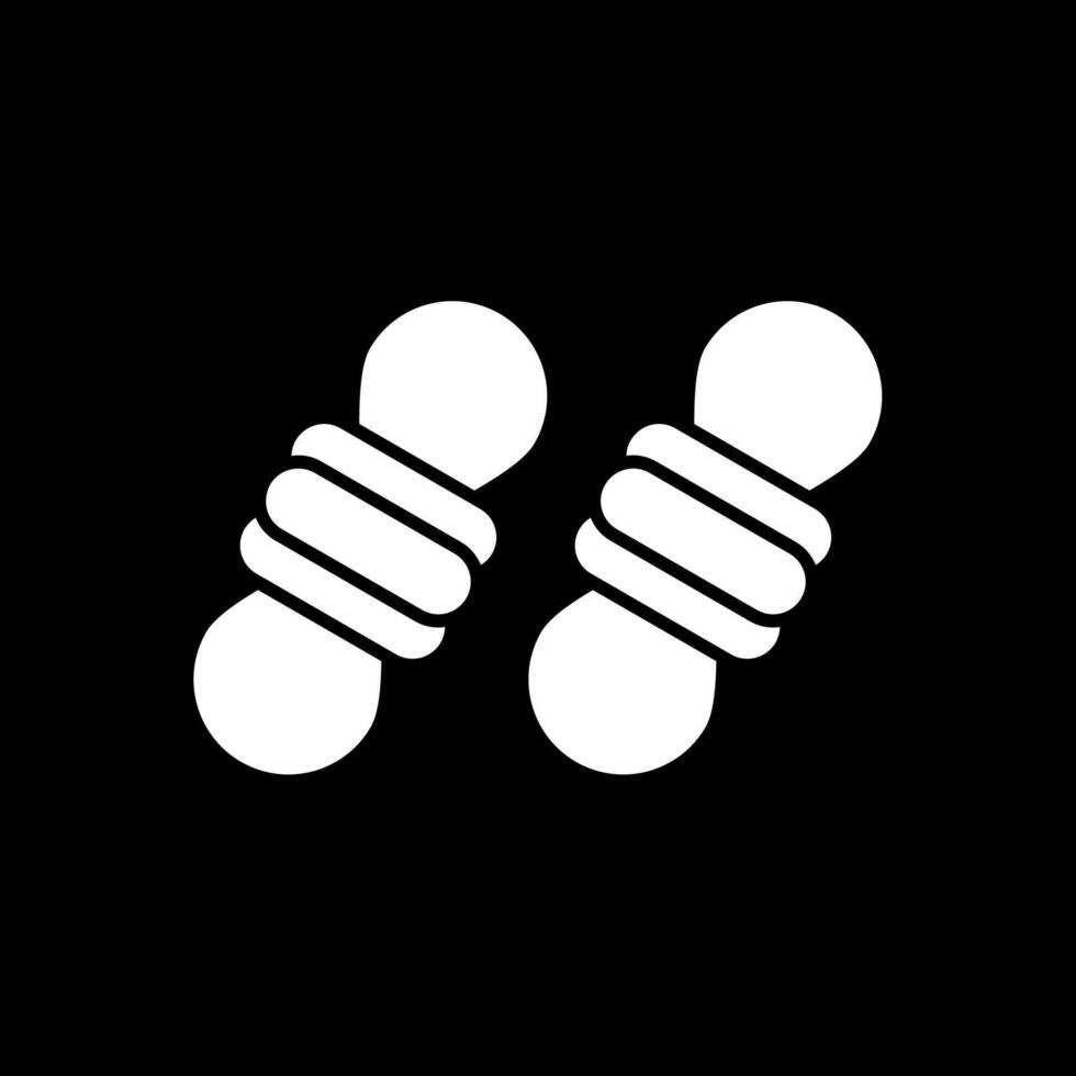 icône inversée de glyphe de corde vecteur