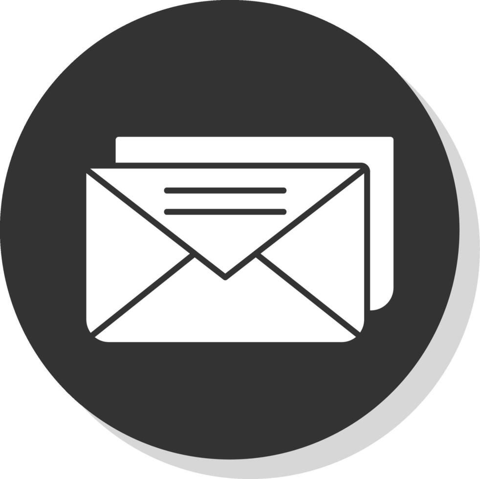 email glyphe gris cercle icône vecteur