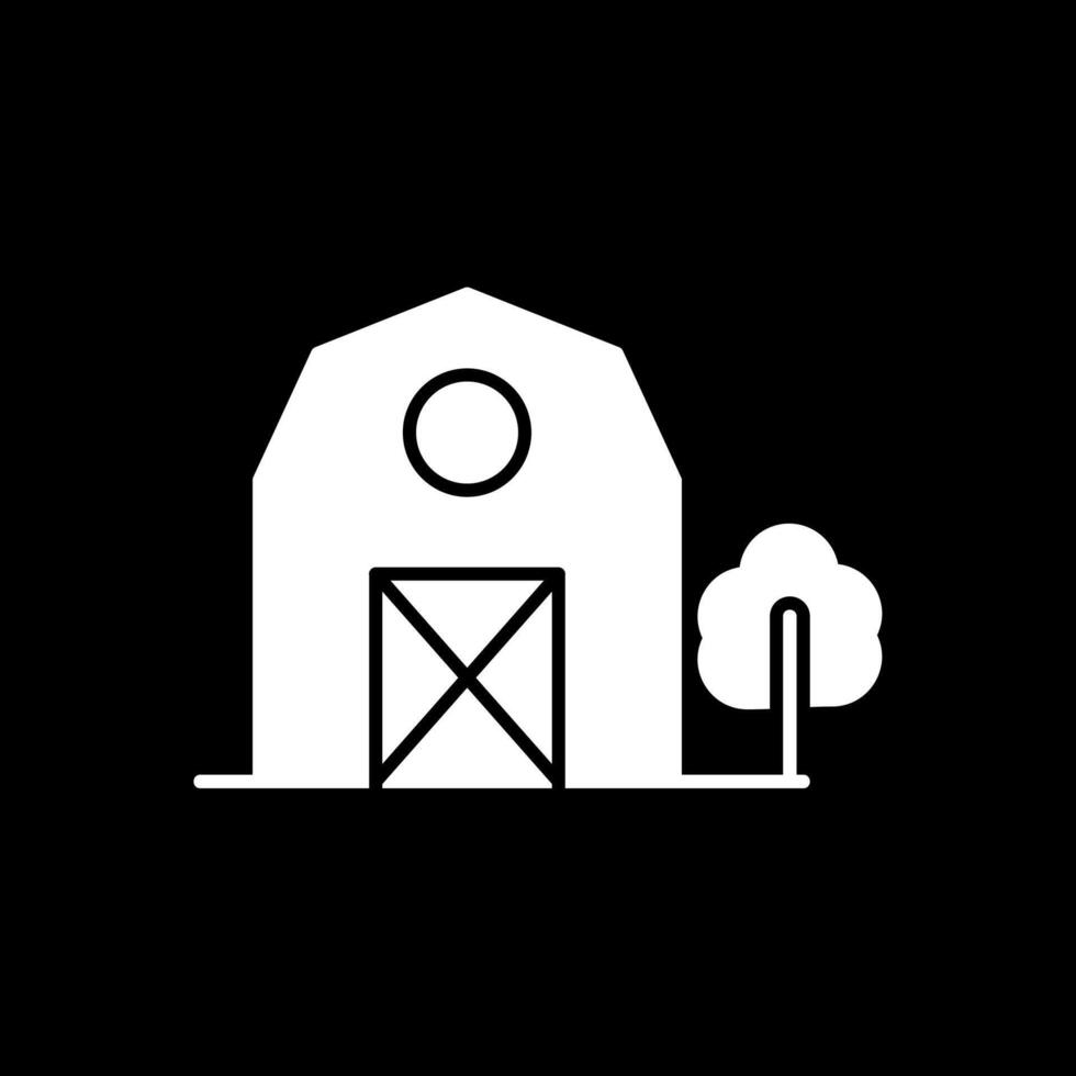 icône inversée de glyphe de grange vecteur