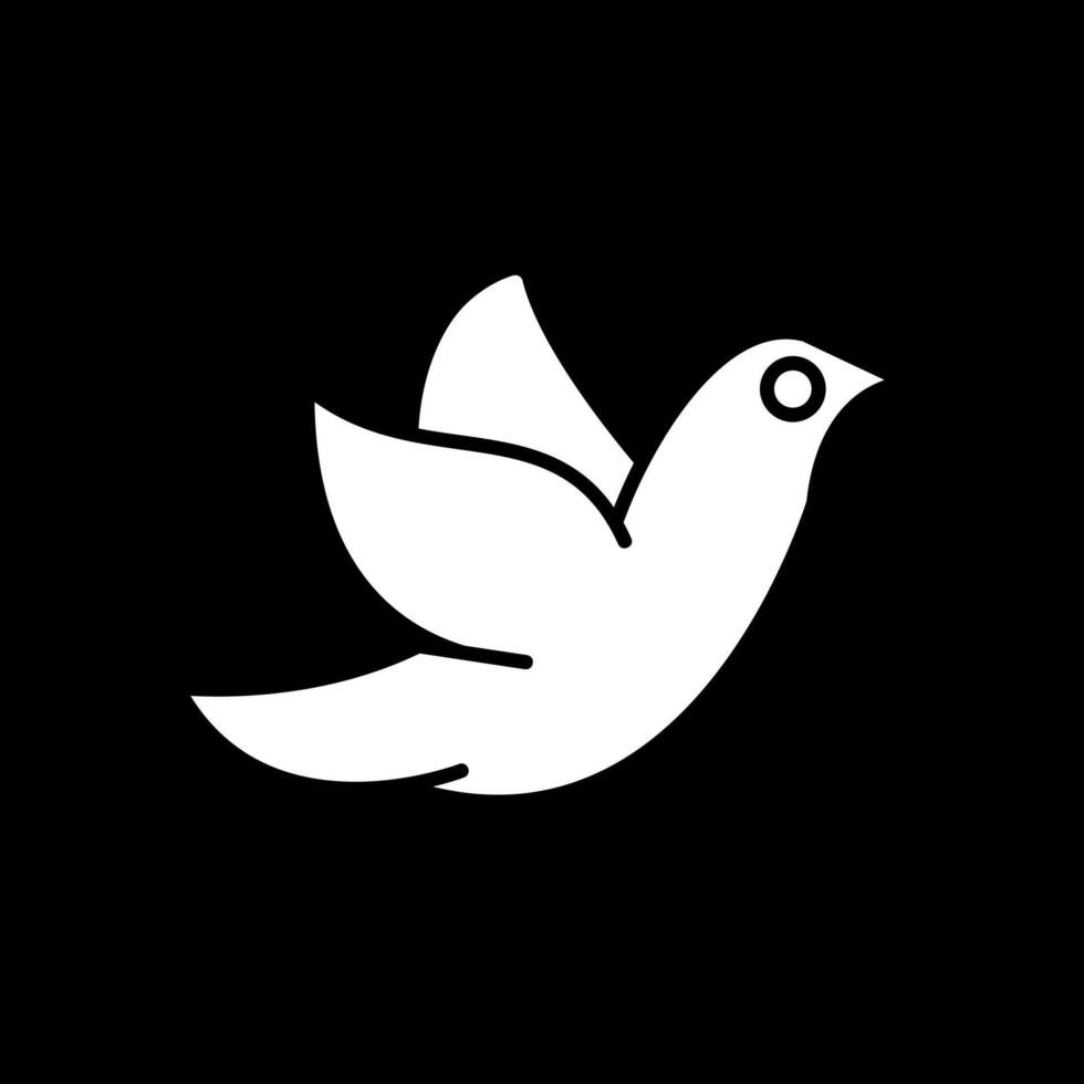 icône inversée de glyphe de colombe vecteur