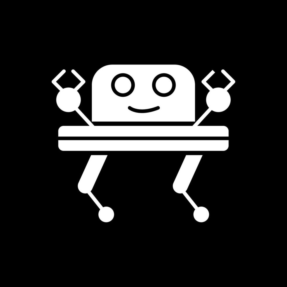 la robotique glyphe inversé icône vecteur