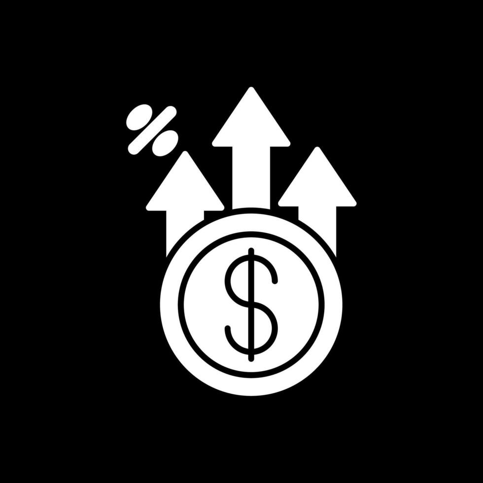 profit glyphe inversé icône vecteur