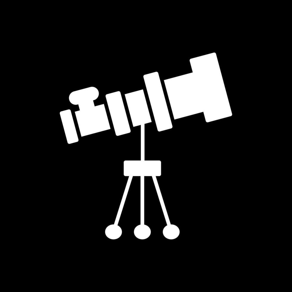 icône inversée de glyphe de télescope vecteur