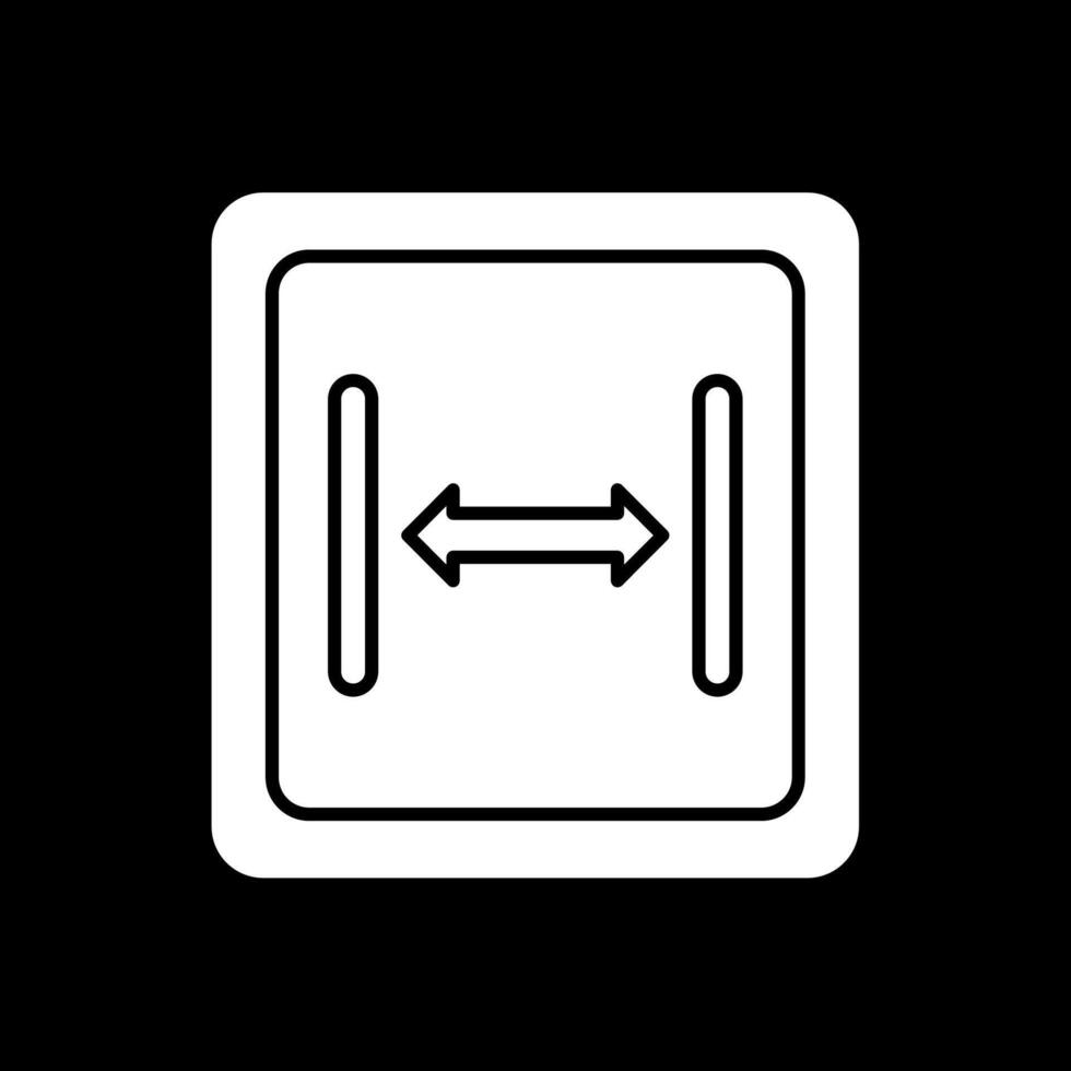 Taille glyphe inversé icône vecteur