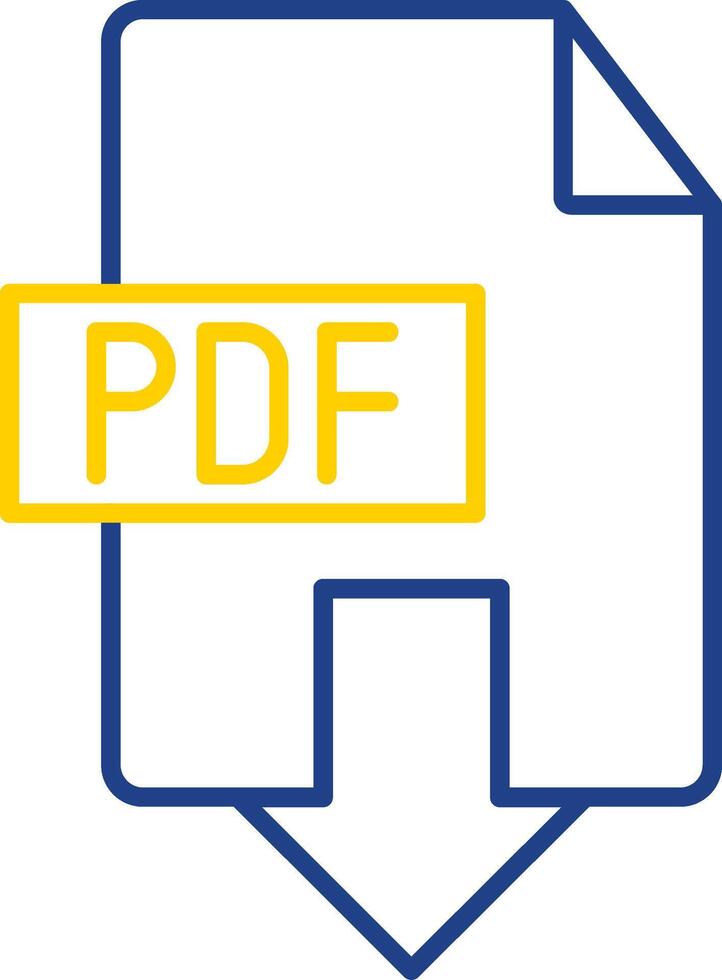 Télécharger pdf ligne deux Couleur icône vecteur