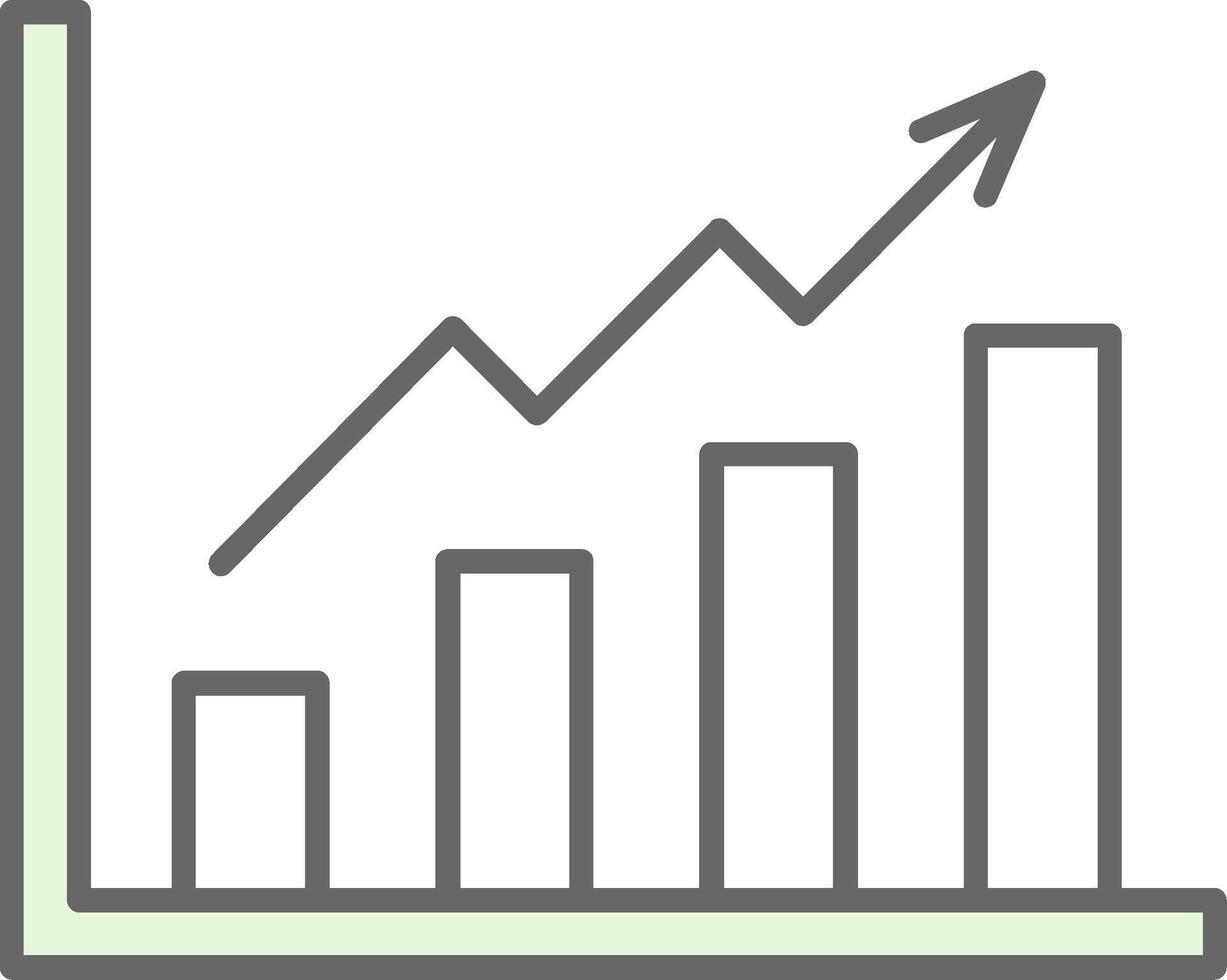 croissance graphique fillay icône vecteur