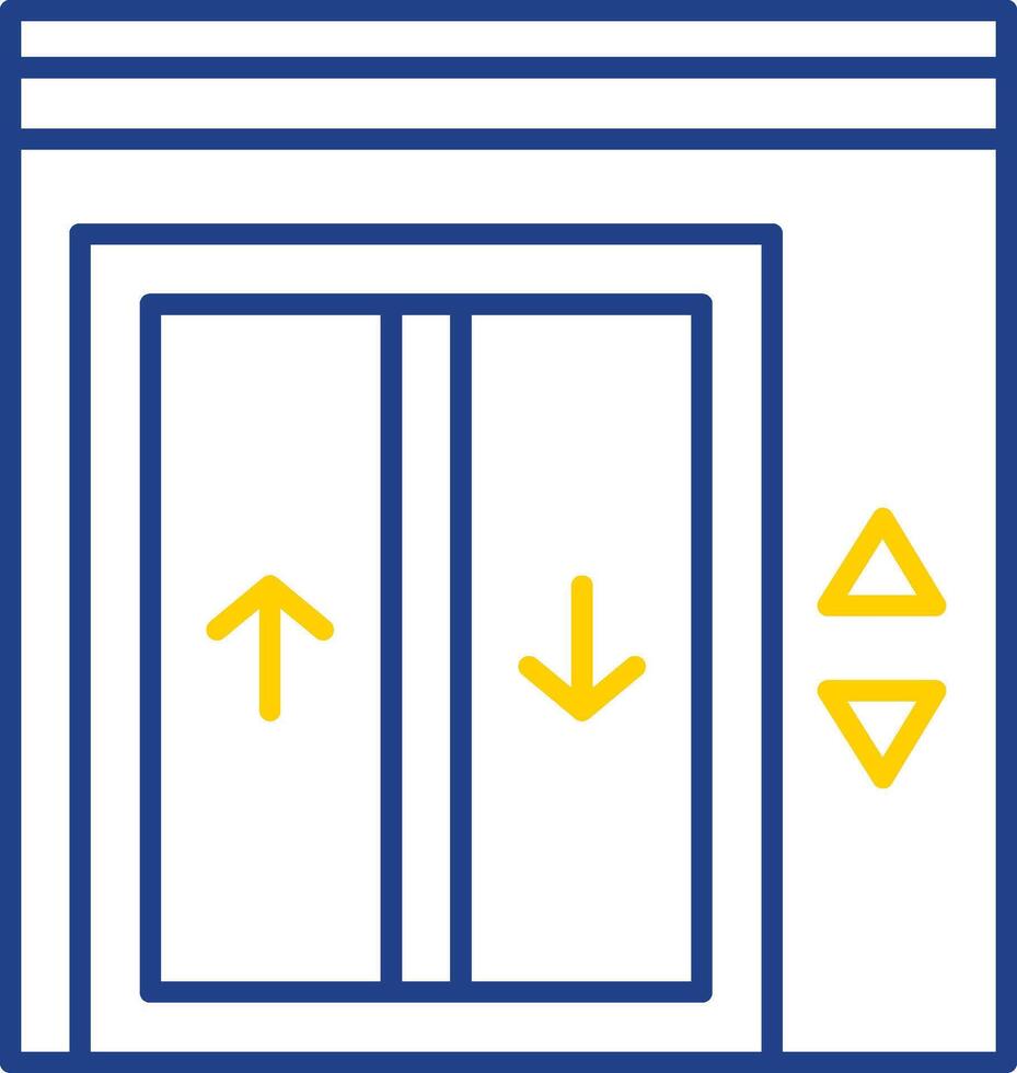 icône de couleur deux ligne d'ascenseur vecteur