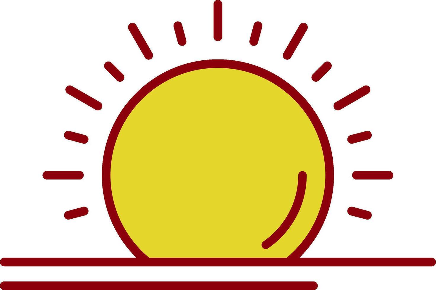 icône de deux couleurs de la ligne du soleil vecteur