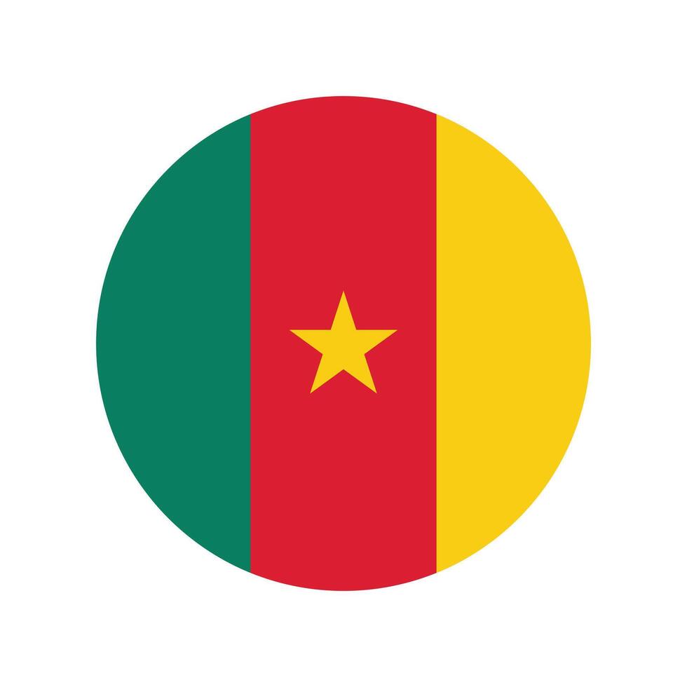 Cameroun nationale drapeau illustration. Cameroun rond drapeau. vecteur
