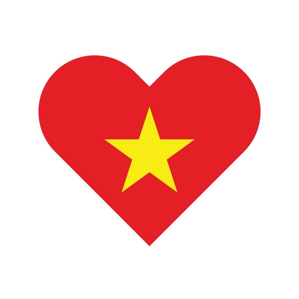 vietnam nationale drapeau illustration. vietnam cœur drapeau. vecteur