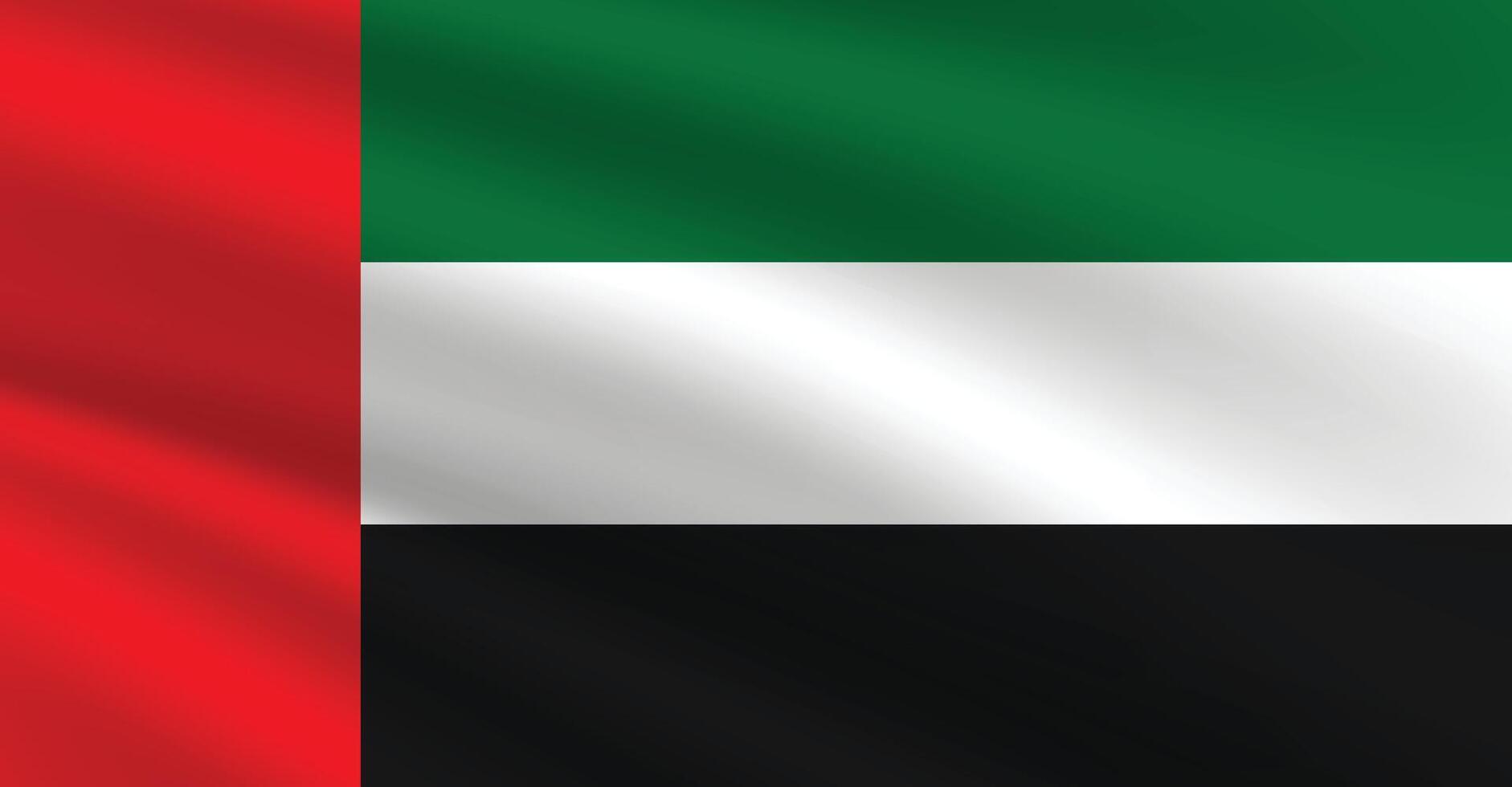 uni arabe émirats drapeau illustration. uni arabe émirats nationale drapeau. agitant uni arabe émirats drapeau. vecteur