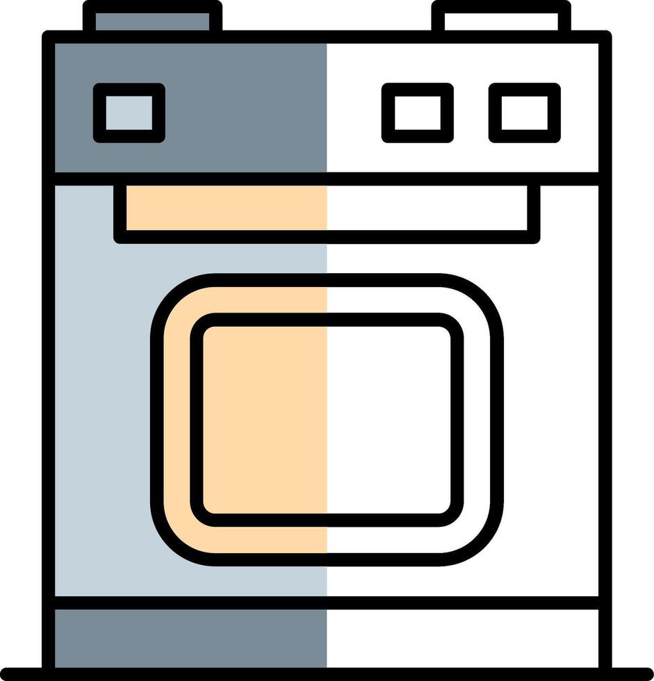 électrique le fourneau rempli moitié Couper icône vecteur
