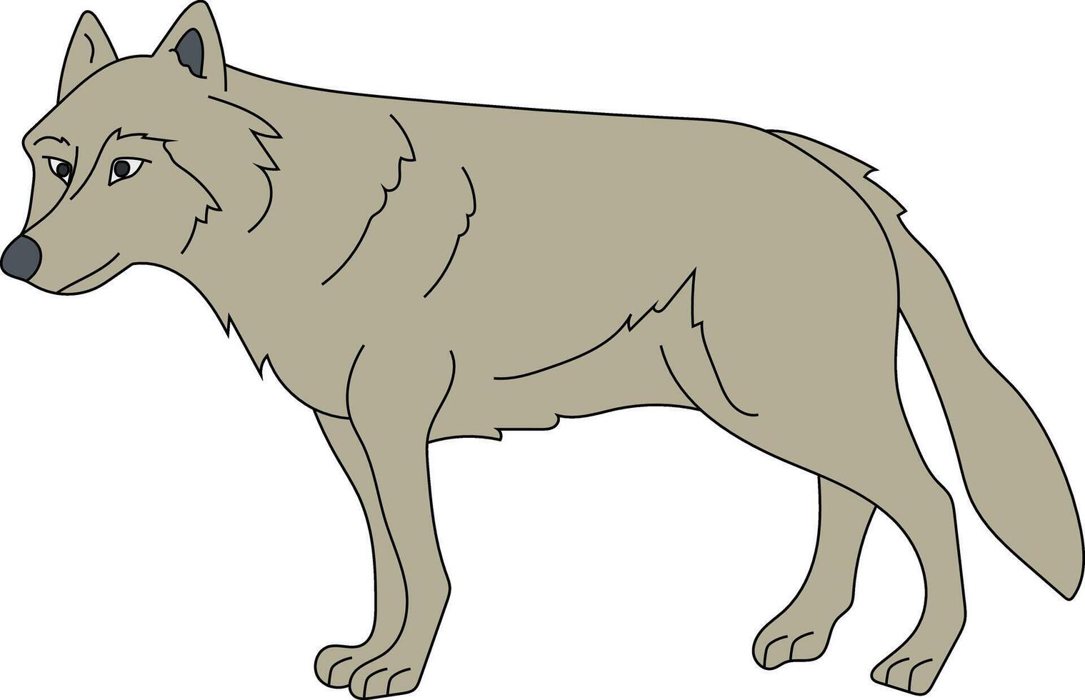 coloré Loup clipart. griffonnage animaux clipart. dessin animé sauvage animaux clipart pour les amoureux de faune vecteur