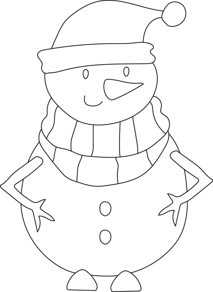 contour bonhomme de neige clipart pour les amoureux de hiver saison. cette hiver thème bonhomme de neige costume Noël fête vecteur