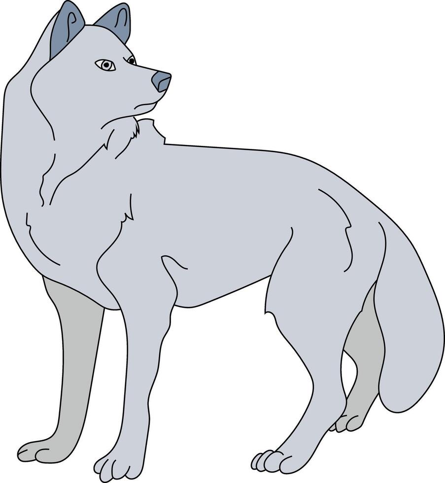 coloré Loup clipart. griffonnage animaux clipart. dessin animé sauvage animaux clipart pour les amoureux de faune vecteur