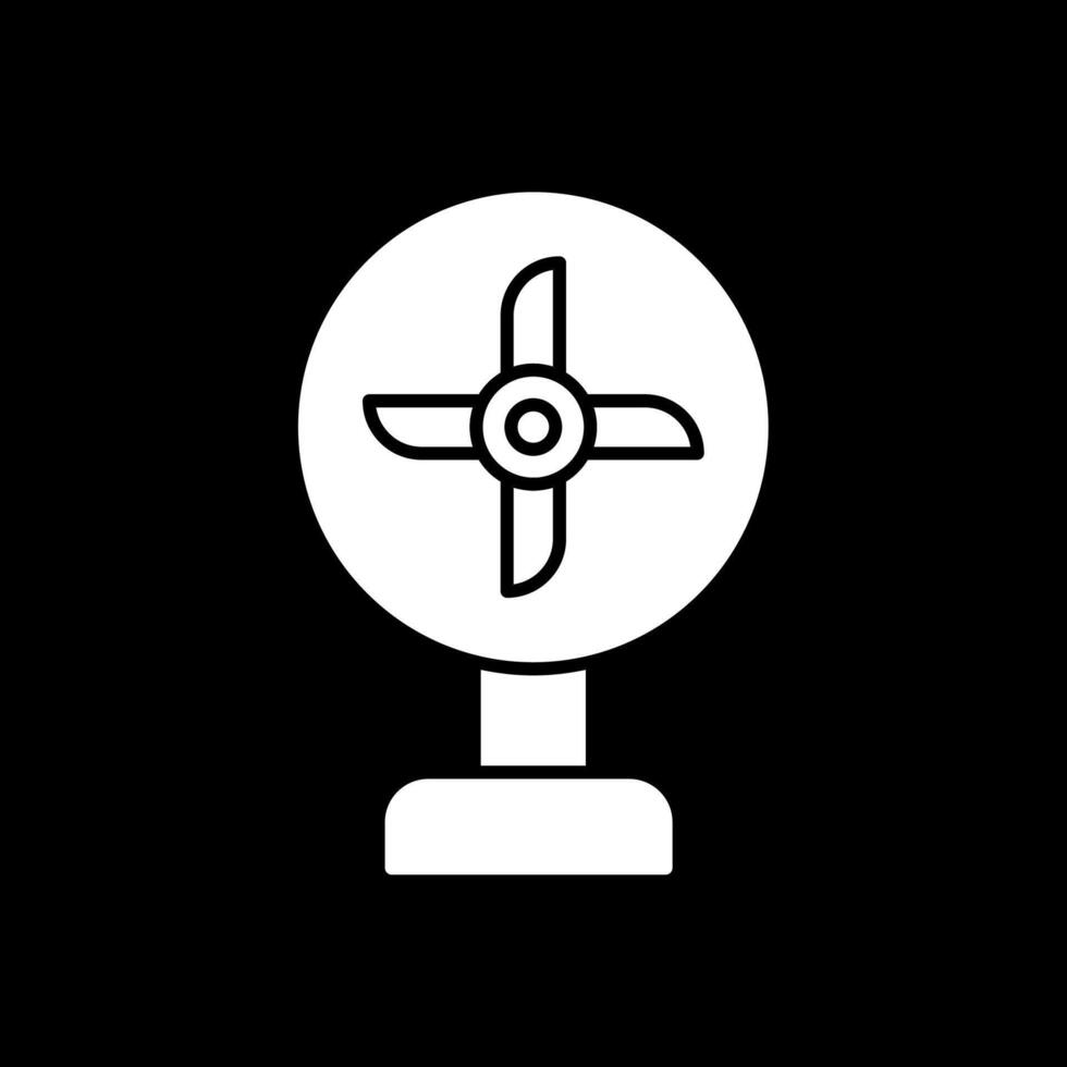 ventilateur glyphe inversé icône vecteur