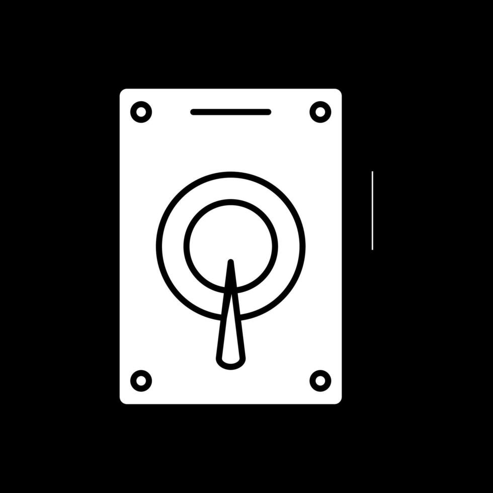 icône inversée de glyphe de disque dur vecteur