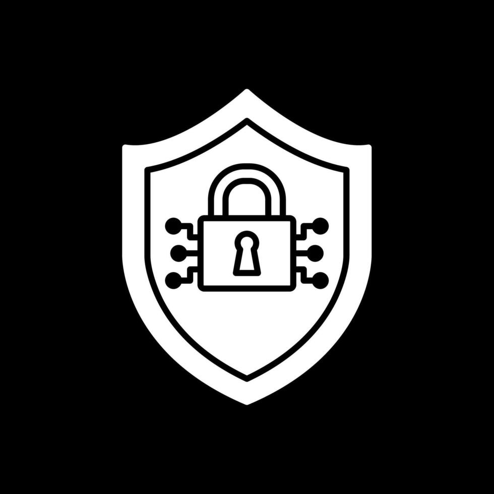 cyber Sécurité glyphe inversé icône vecteur