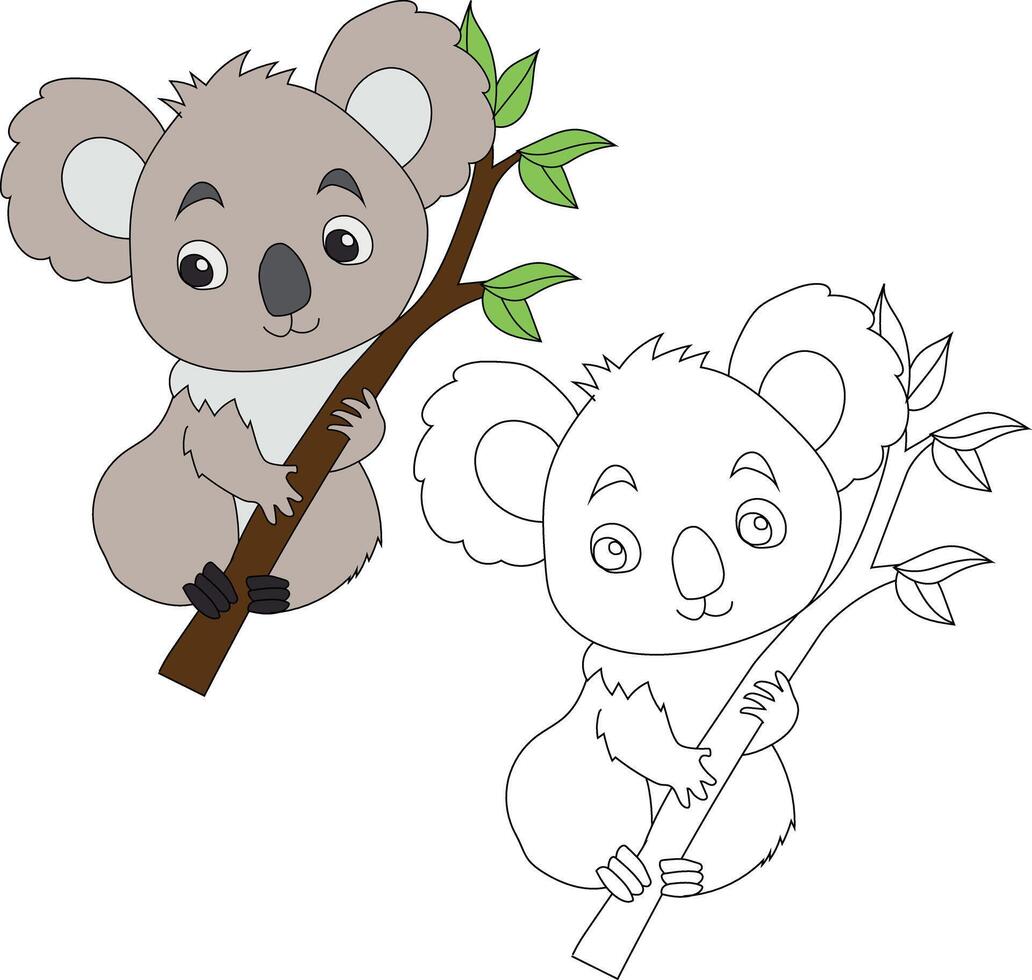 koala clipart ensemble. dessin animé sauvage animaux clipart ensemble pour les amoureux de faune vecteur