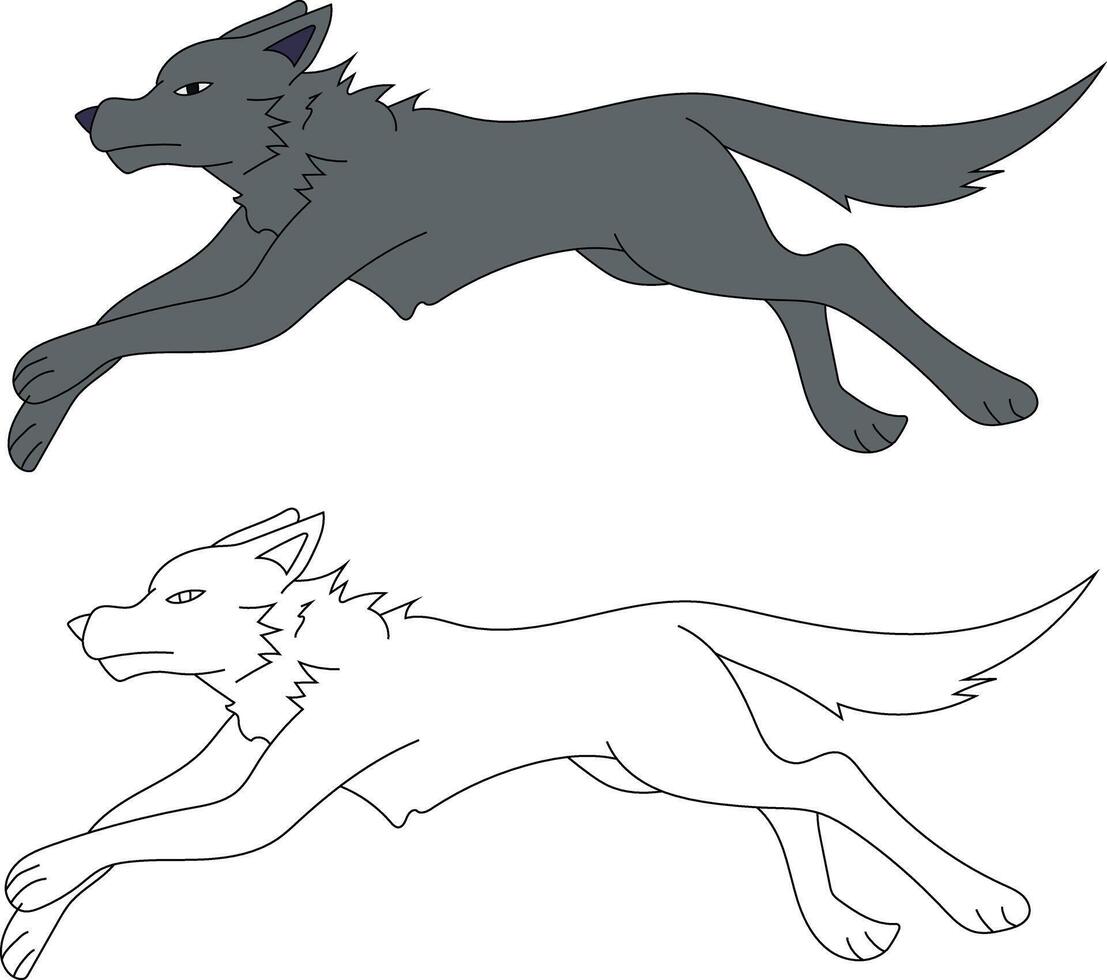 Loup clipart ensemble. dessin animé sauvage animaux clipart ensemble pour les amoureux de faune vecteur