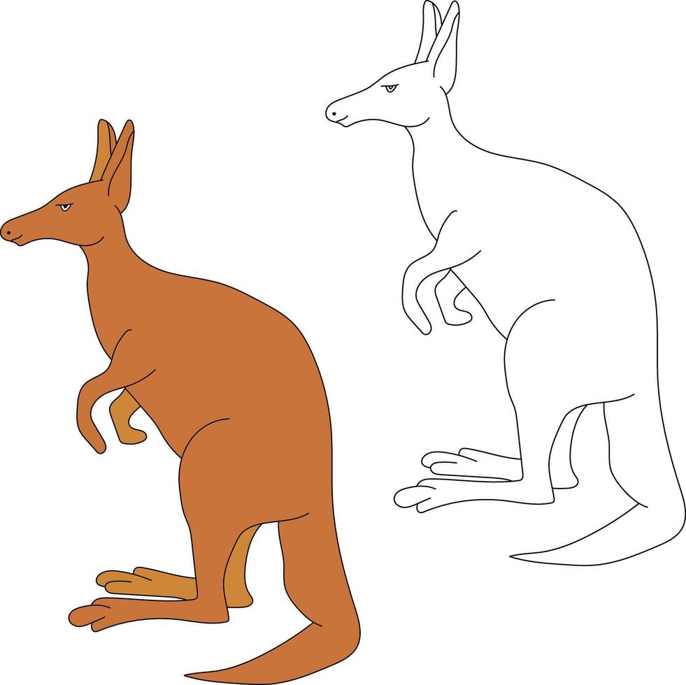 kangourou clipart ensemble. dessin animé sauvage animaux clipart ensemble pour les amoureux de faune vecteur