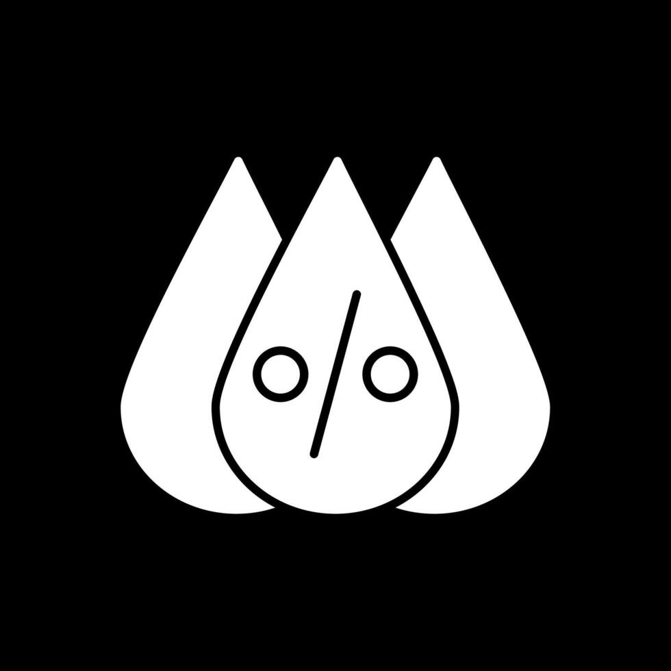 icône inversée de glyphe d'humidité vecteur