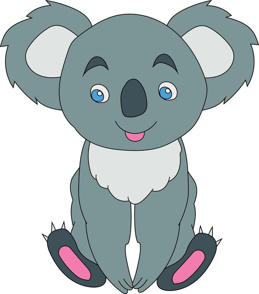 coloré koala clipart. griffonnage animaux clipart. dessin animé sauvage animaux clipart pour les amoureux de faune vecteur