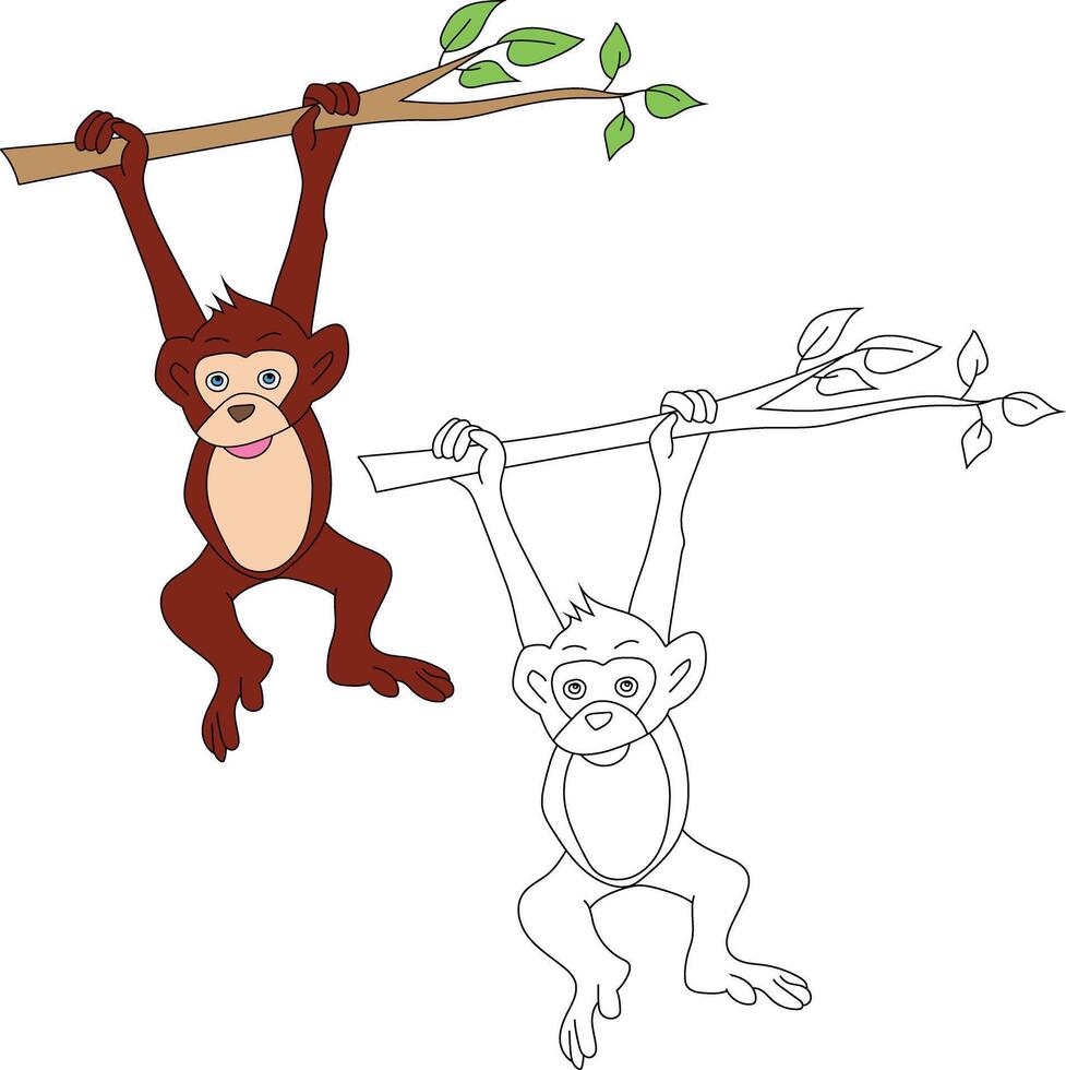 singe clipart ensemble. dessin animé sauvage animaux clipart ensemble pour les amoureux de faune vecteur