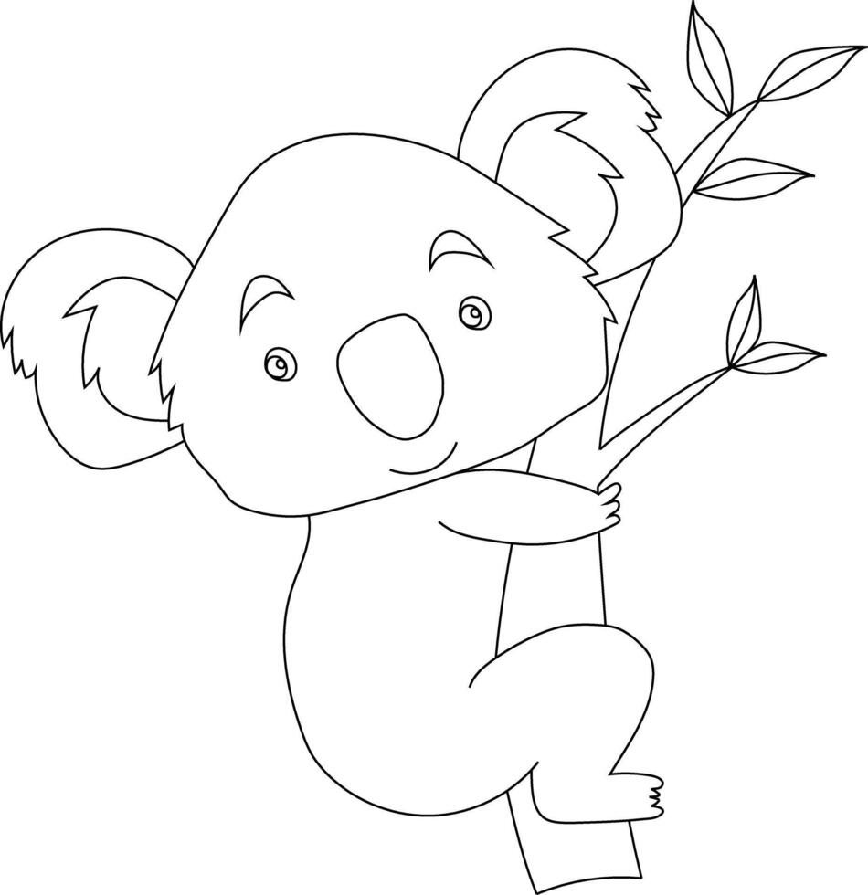 contour koala clipart. griffonnage animaux clipart. dessin animé sauvage animaux clipart pour les amoureux de faune vecteur