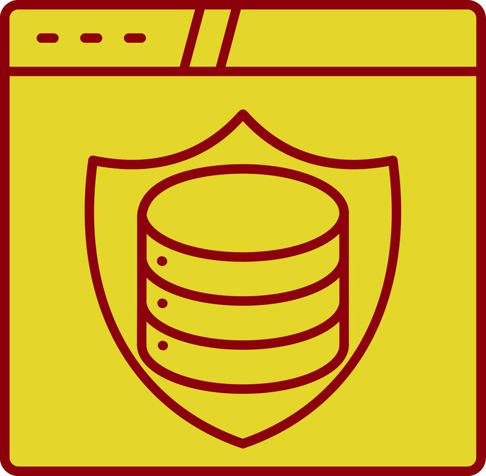 icône de deux couleurs de ligne de protection des données vecteur