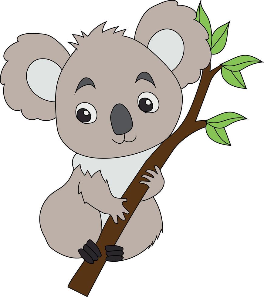 coloré koala clipart. griffonnage animaux clipart. dessin animé sauvage animaux clipart pour les amoureux de faune vecteur