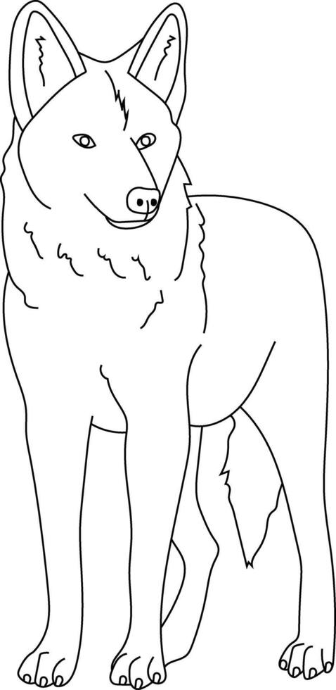 contour Loup clipart. griffonnage animaux clipart. dessin animé sauvage animaux clipart pour les amoureux de faune vecteur