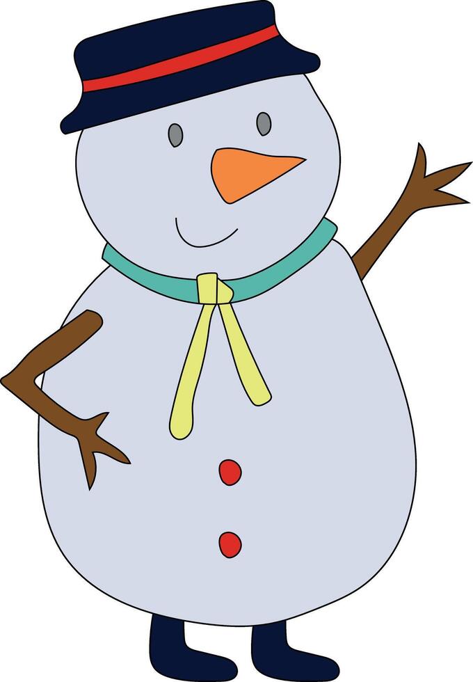 bonhomme de neige clipart pour les amoureux de hiver saison. cette hiver thème bonhomme de neige costume Noël fête vecteur